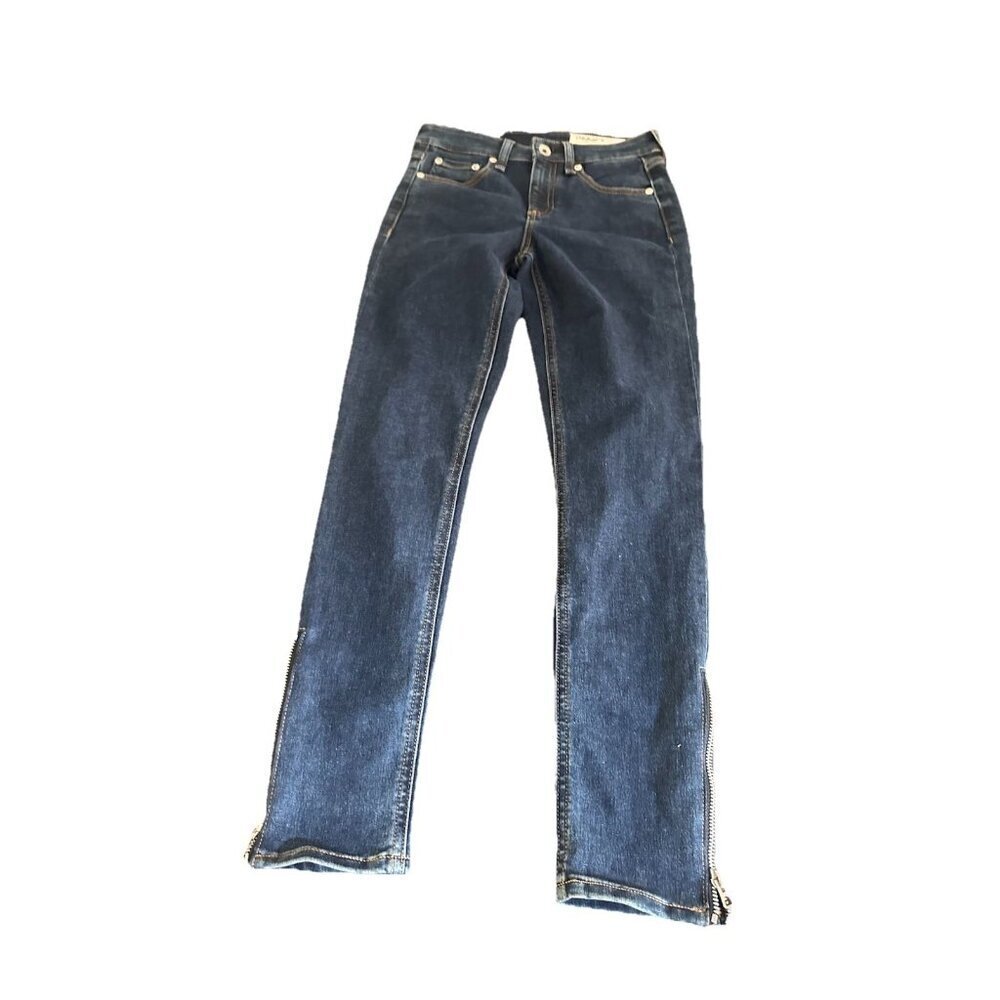 Rag & Bone Cate Mid-Rise Ankle Skinny Jeans with Zippers Sz 24 NWT